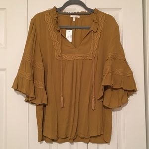 Maurices Crochet Trim Peasant Top